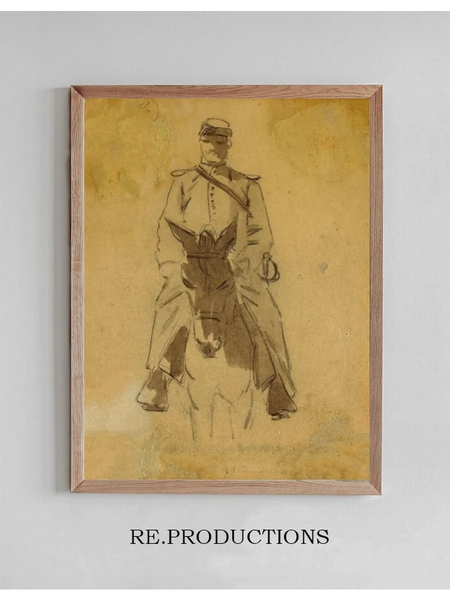 Officer and Head of a Horse