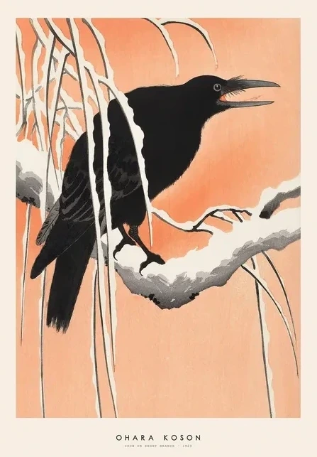 Ohara Koson - Crow on Snowy Branch