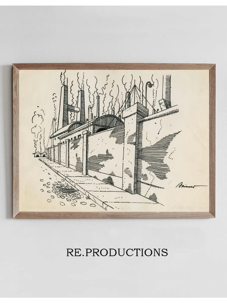Ohne Titel (fabrik Mit Rauchenden Schloten Hinter Mauer)