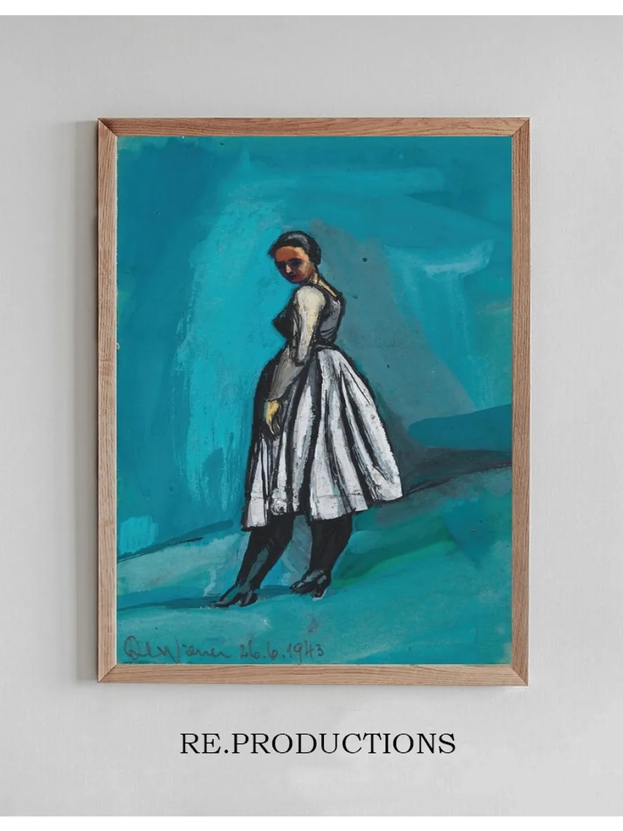 Ohne Titel (frau in Wei Schwarzem Kleid)