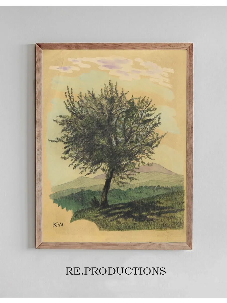 Ohne Titel (Laubbaum in Landschaft)