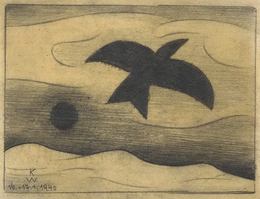 Ohne Titel (fliegender Vogel) aus Die 150 Bl tter