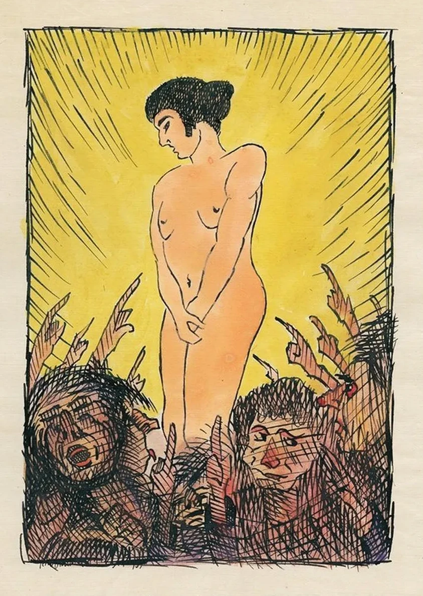Ohne Titel (nackte Frauenfigur)
