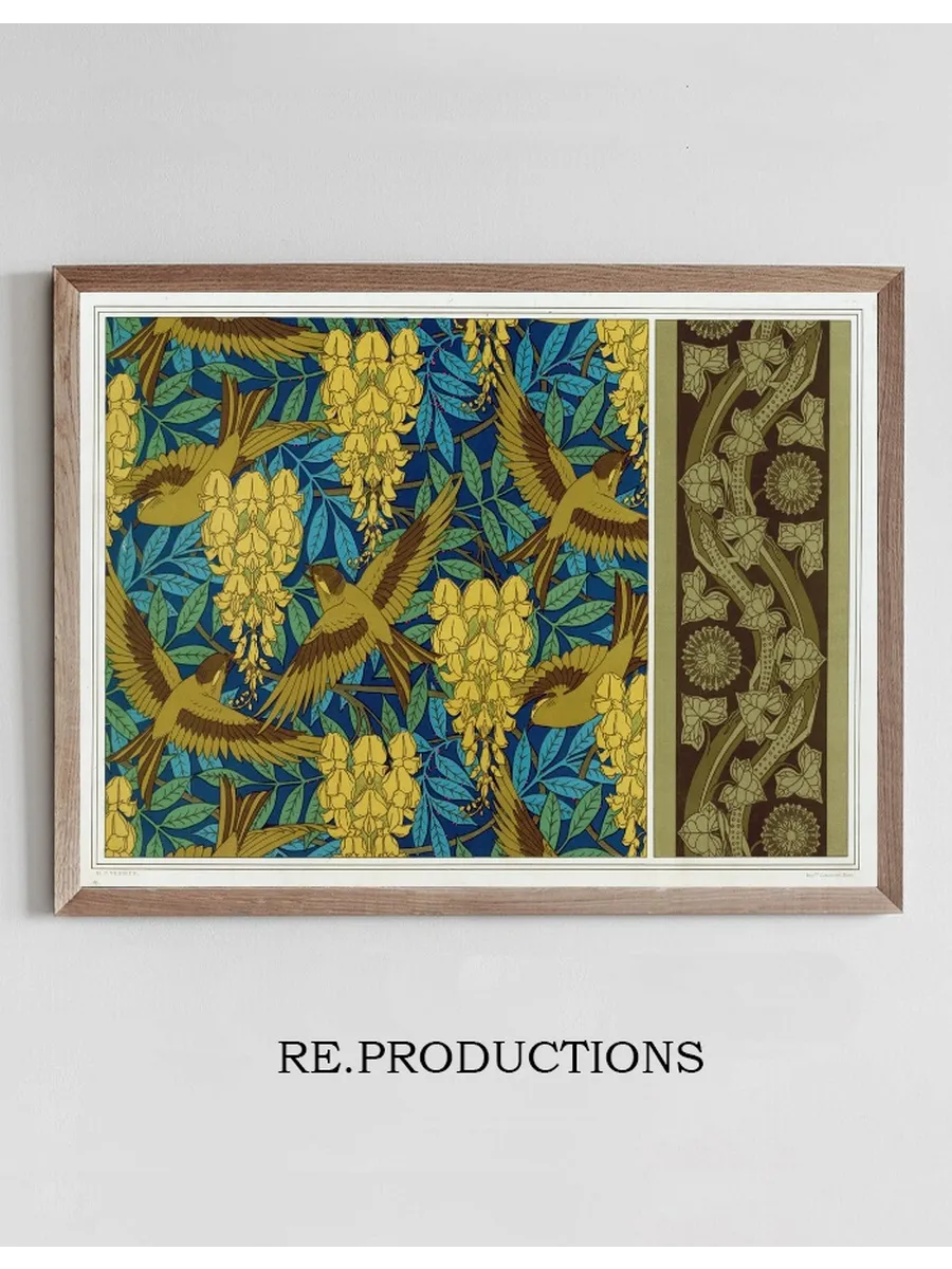 Oiseaux et Glycines, Tenture. L Zards et Lierre, Bordure