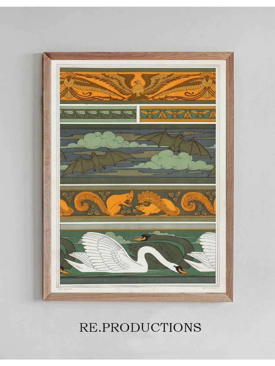 Oiseaux. Libellules. Mouches. Chauve - Souris. Cureuils et Noisettes. Cygnes, Bordures
