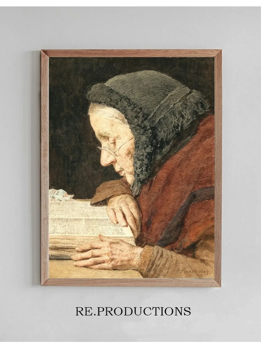 Old Woman Reading The Bible
