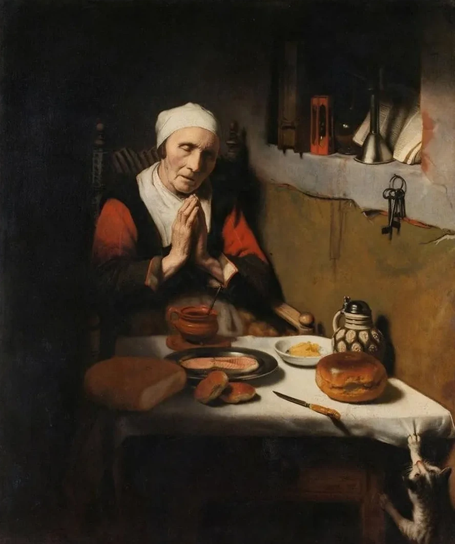 Old Woman Saying Grace, Known as The Prayer without End
