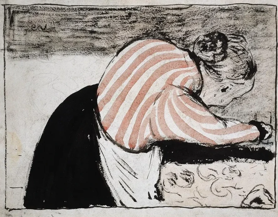 Old Woman Setting the Table
