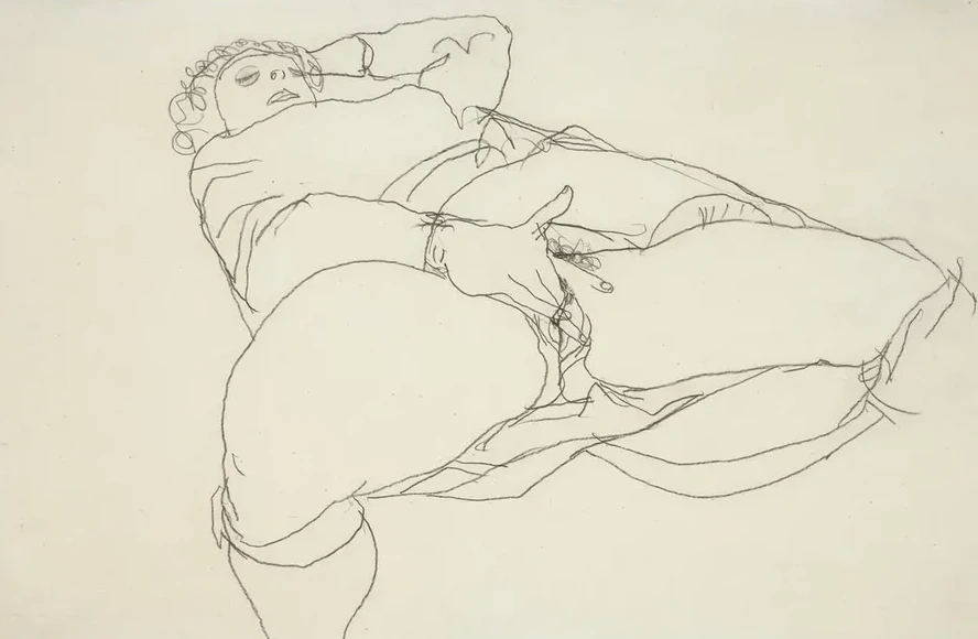 Onanierende Frau Mit Gespreizten Schenkeln (Masturbating Woman With Spread Thighs)