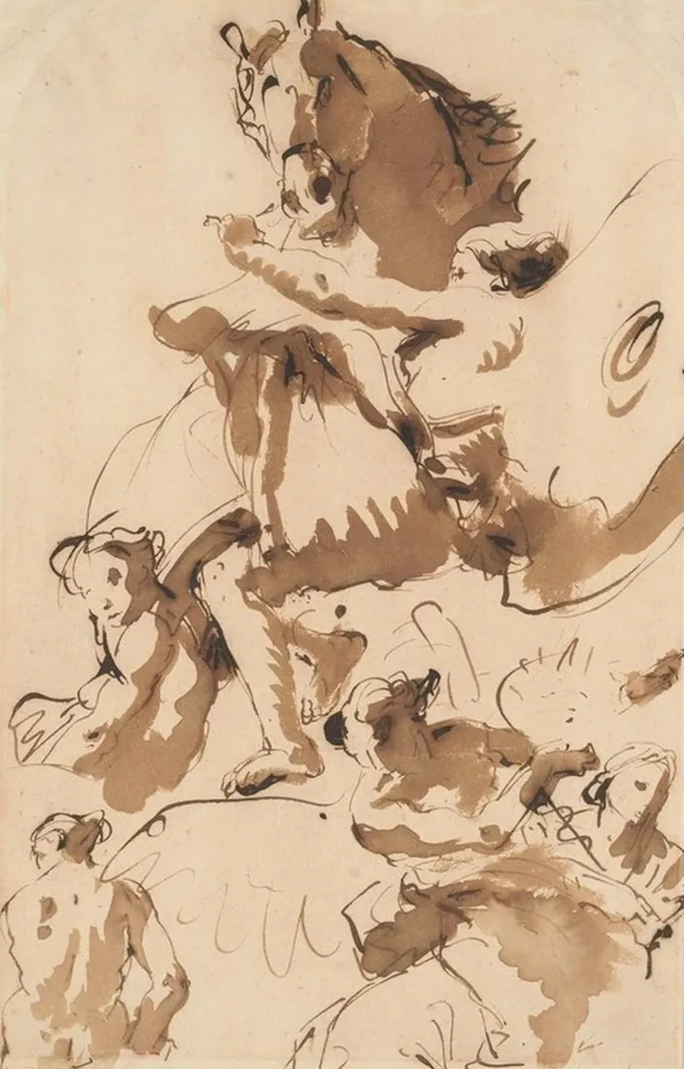 One of the Hours Holding the Bridle of a Horse of the Sun, and Other Figures