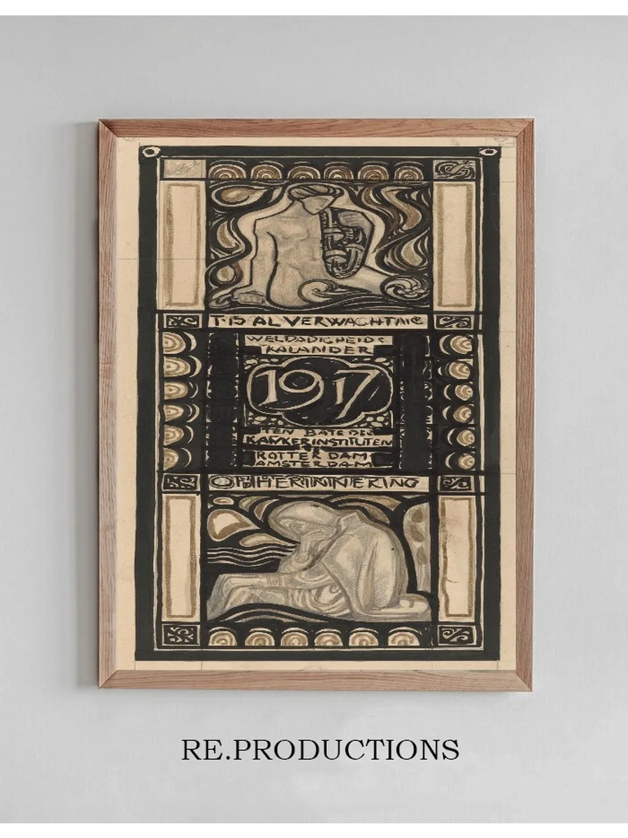 Ontwerp Voor Weldadigheidskalender Voor 1917