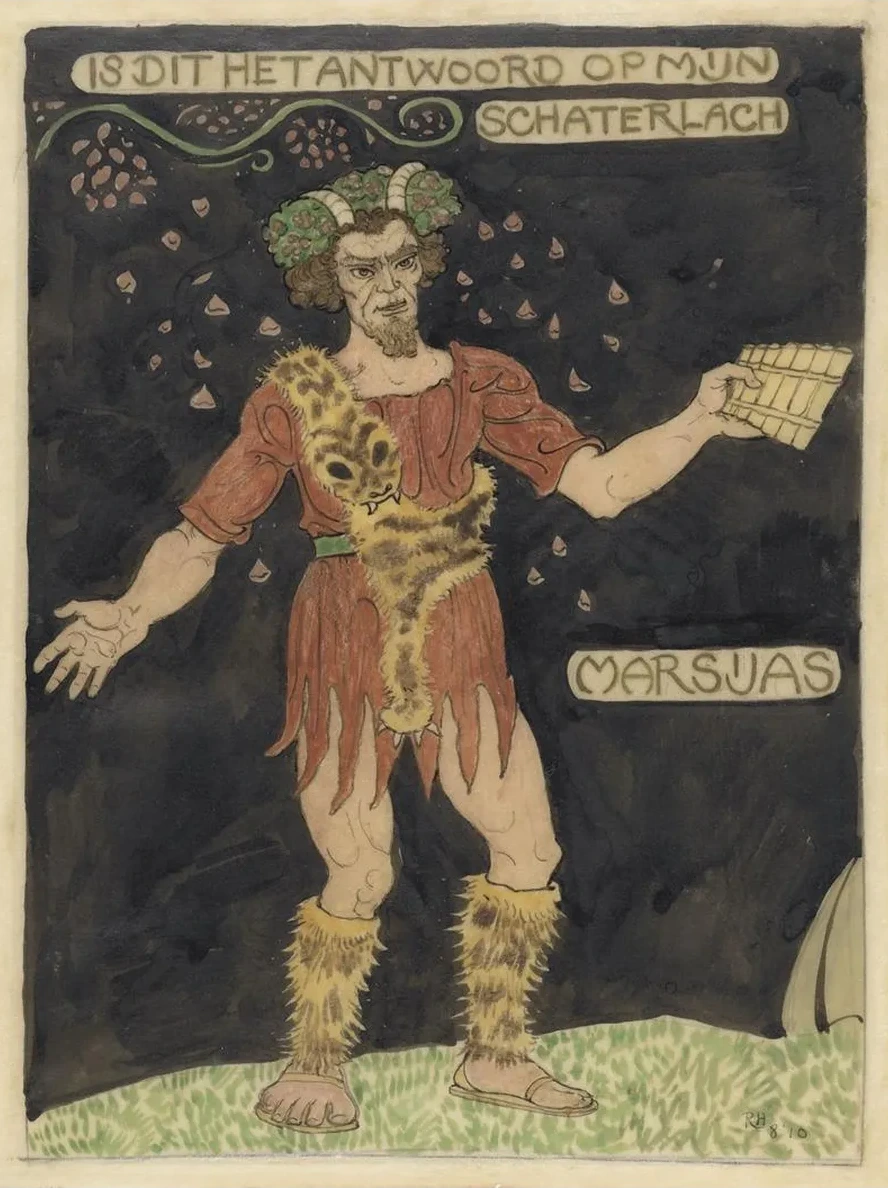 Ontwerp Voor Kostuum Voor Marsyas