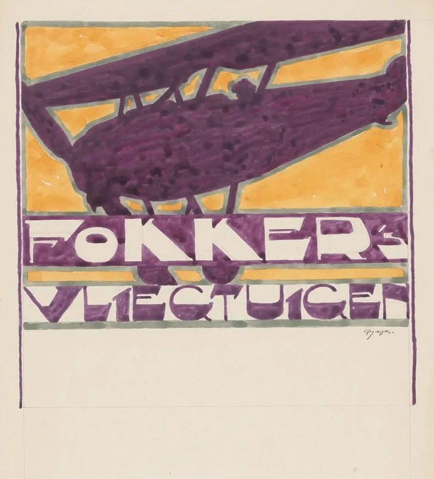 Ontwerp Voor Reclame Voor'fokker's Vliegtuigen