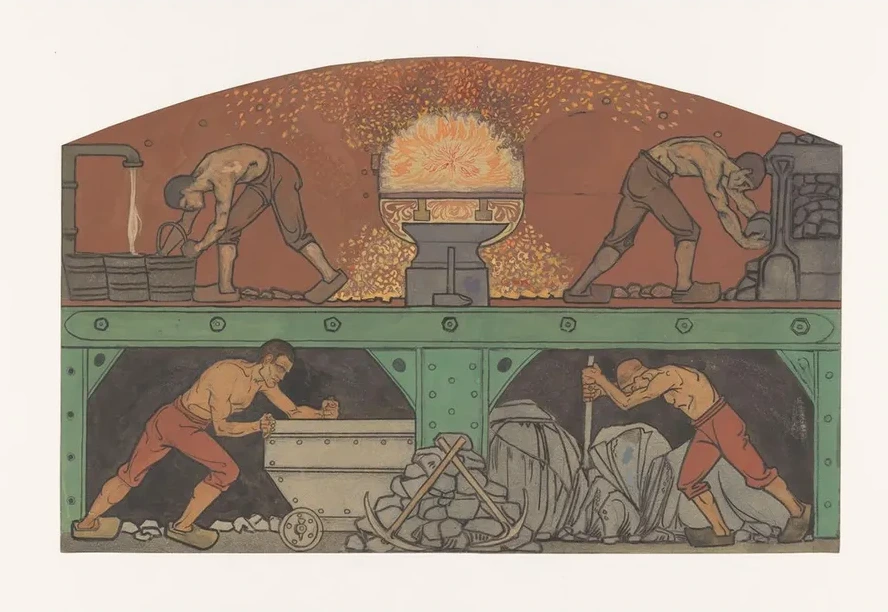 Ontwerp Voor Schildering in de Beurs van Berlage de Industrie
