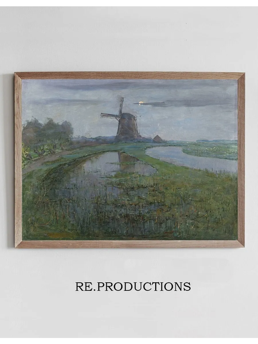 Oostzijdse MILL Along the River Gein by Moonlight