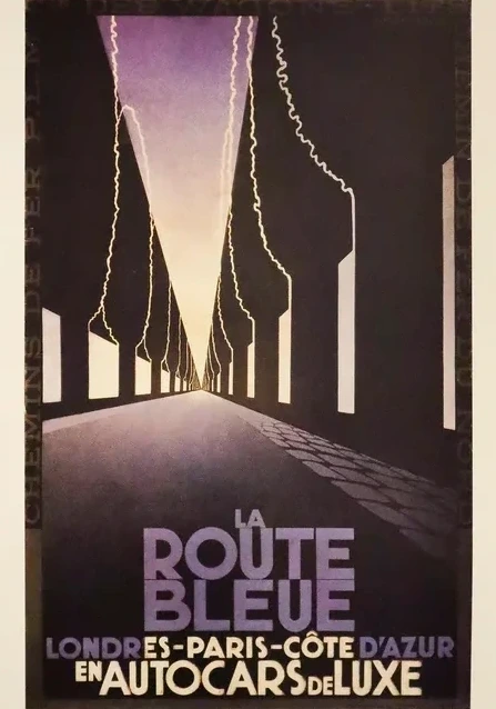 Original French Travel poster 1998 - La route Bleue