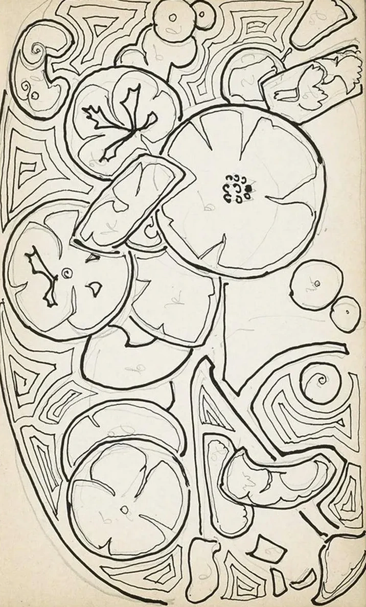 Ornament Met Bloemen En Bladeren