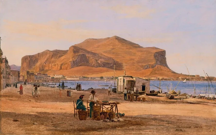 Palermo Harbor with a View of Monte Pellegrino