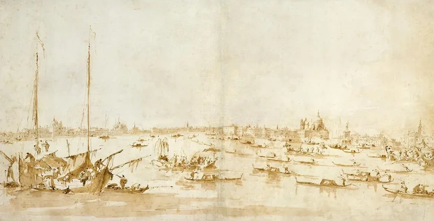 Panaromic View of the Bacino di San Marco, Looking up the Giudecca Canal