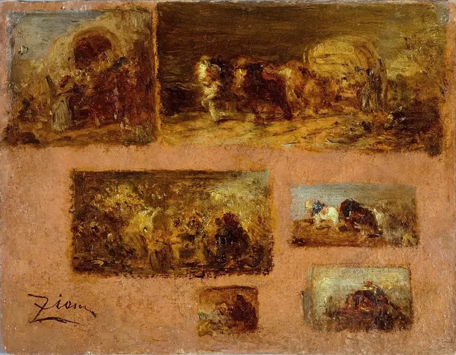 Panneau de Six Tudes de Chariot