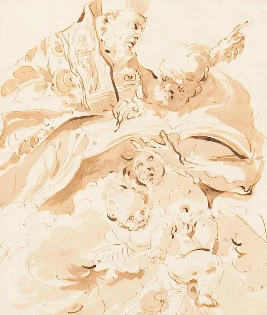 Papal Declaration (St. Augustine with Scribe and Angels)