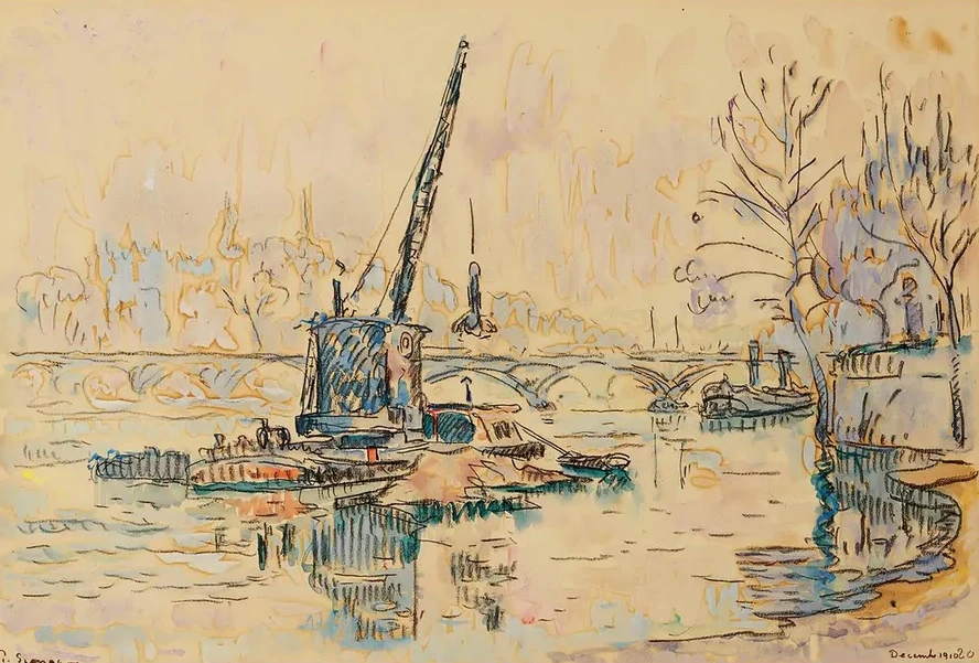 Paris, La Seine au Quai Malaquais (the crane)