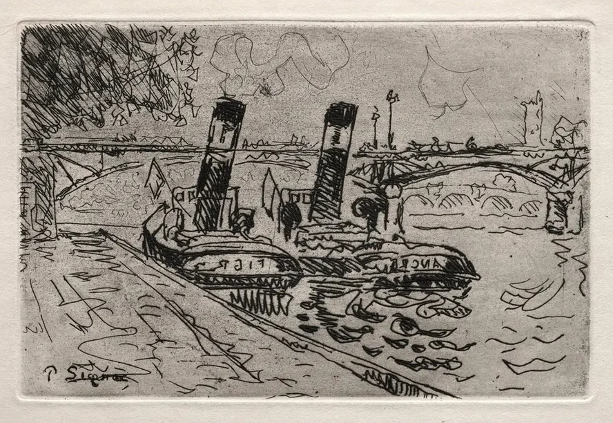 Paris, Le Pont des Arts avec Remorqeurs