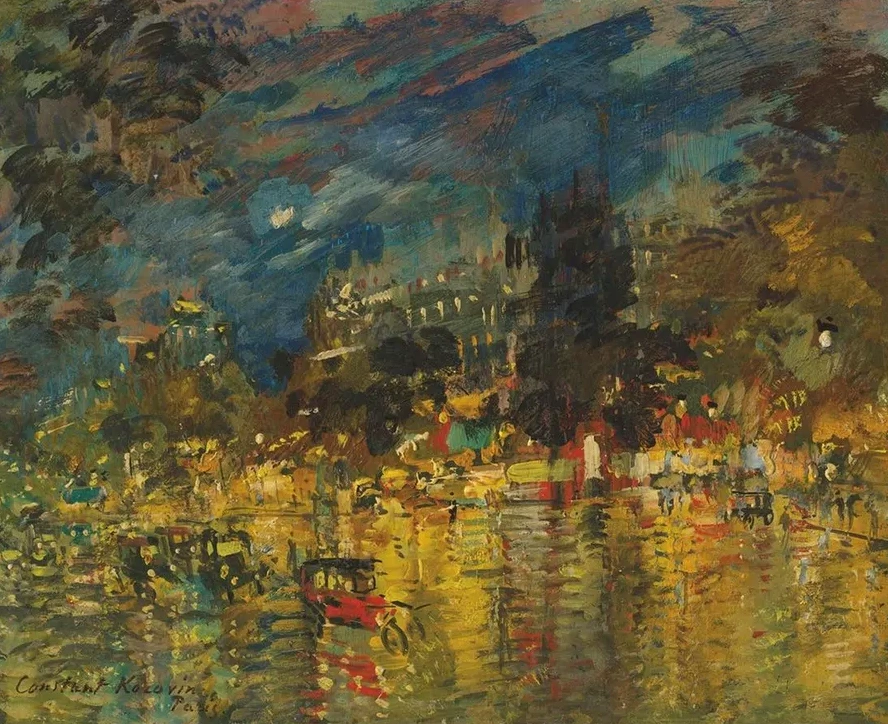 Parisian Boulevard at Night