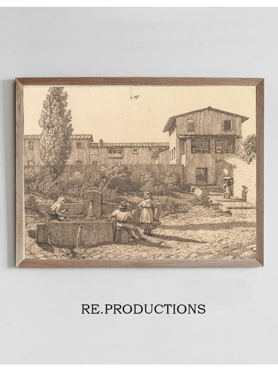 Parti af En Italiensk Landsby Illustration Til Linearperspectiven, Tavle VI