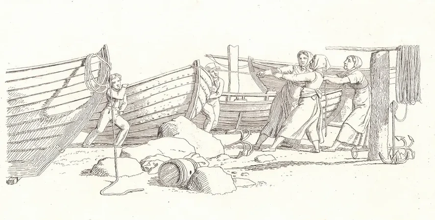 Parti Ved et Fiskerleje B de Hales P Land