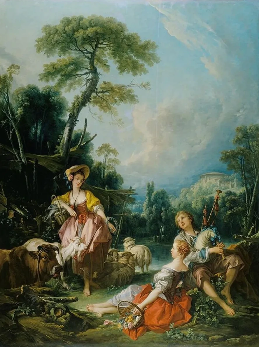 Pastoral with a Bagpipe Player