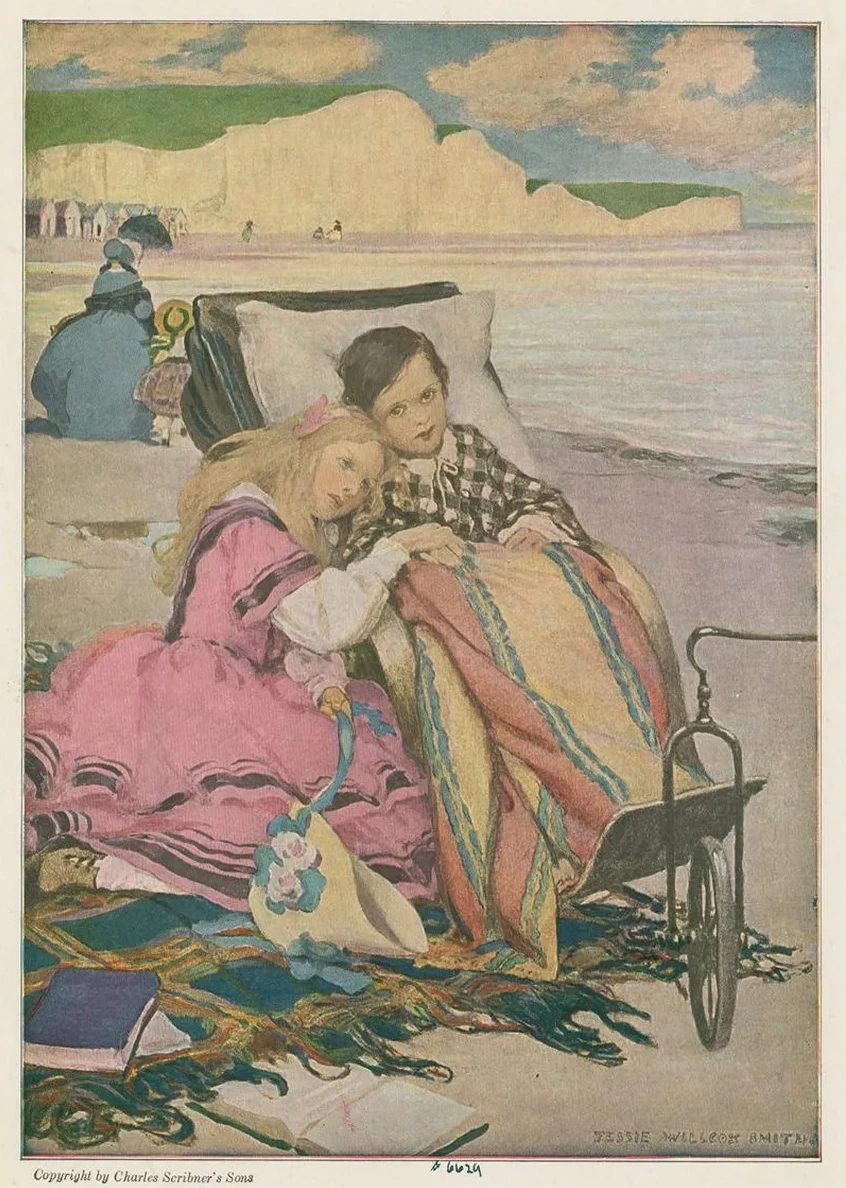 Paul Dombey and Florence on the Beach at Brighton