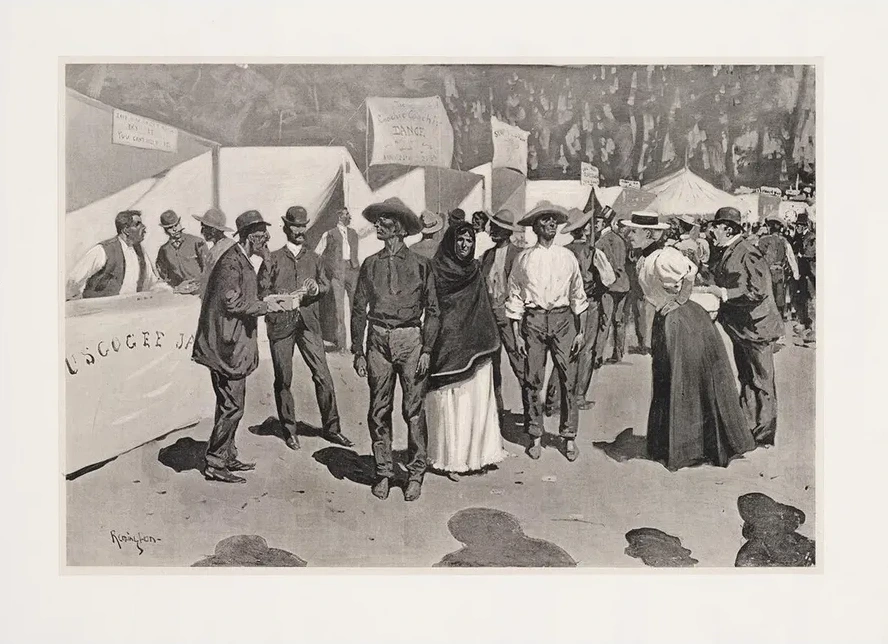 Paying the Indians for the Cherokee Strip Scenes Around the Government Paymaster's Quarters