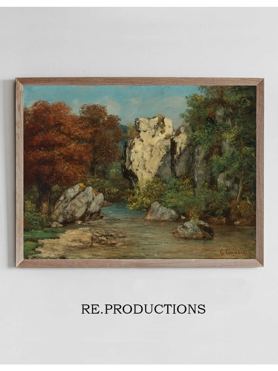 Paysage Au Ruisseau Et Au Rocher