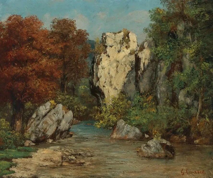 Paysage Au Ruisseau Et Au Rocher