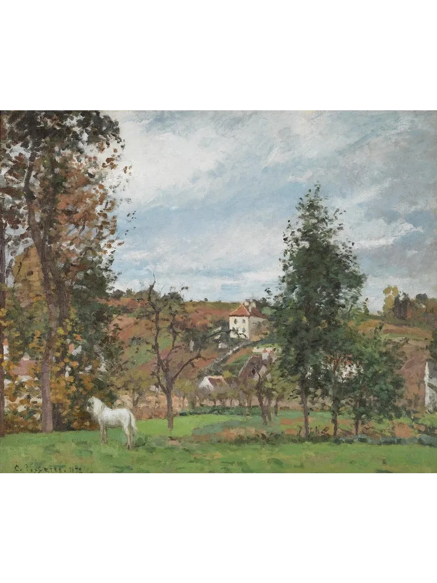 Paysage Avec Cheval Blanc Dans Un Pr, L hermitage, Pontoise
