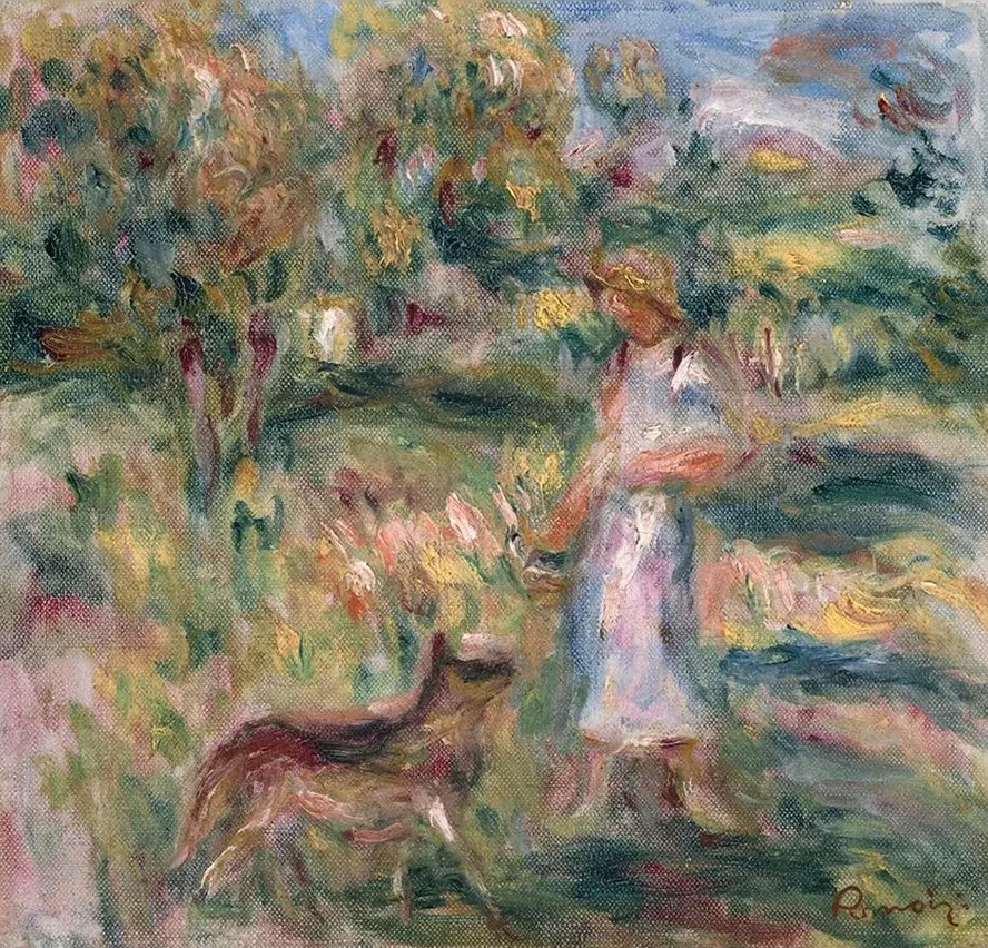 Paysage Avec Femme En Bleu et Zaza Cagnes