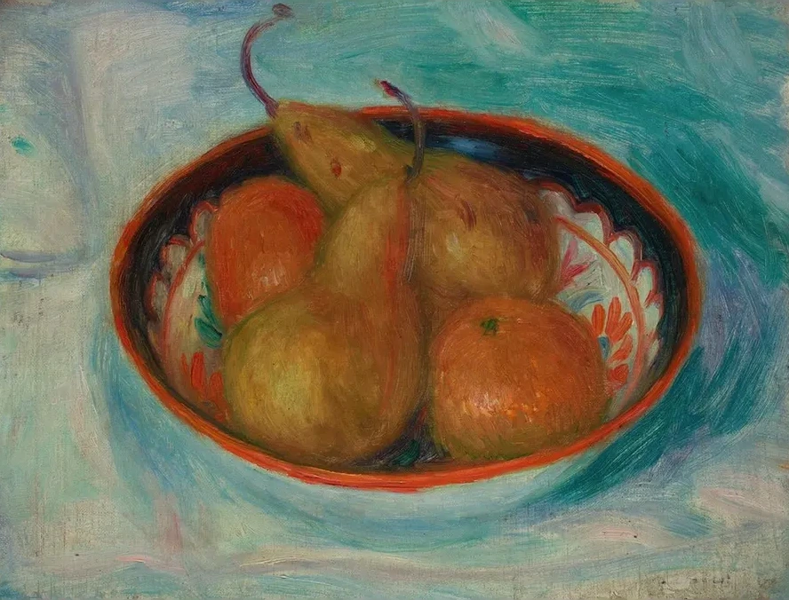 Pears and Oranges in a Bowl