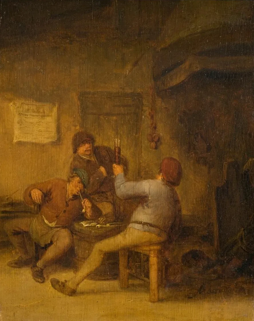 Peasants Drinking and Smoking