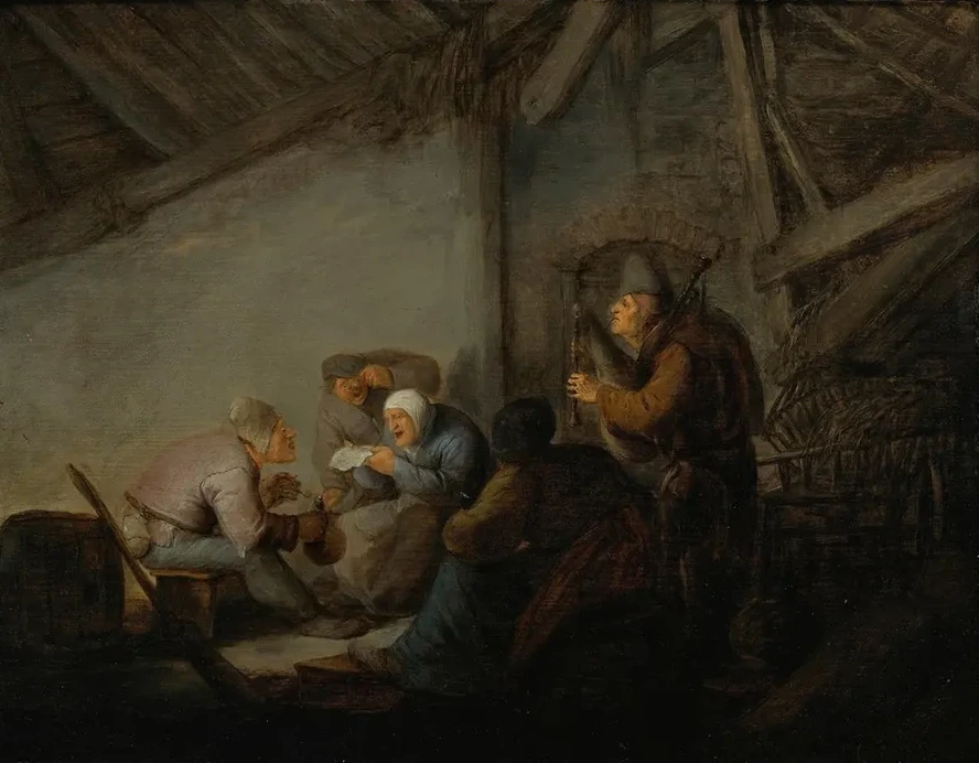 Peasants InA Tavern, Possibly A Depiction Of The Sense Of Hearing
