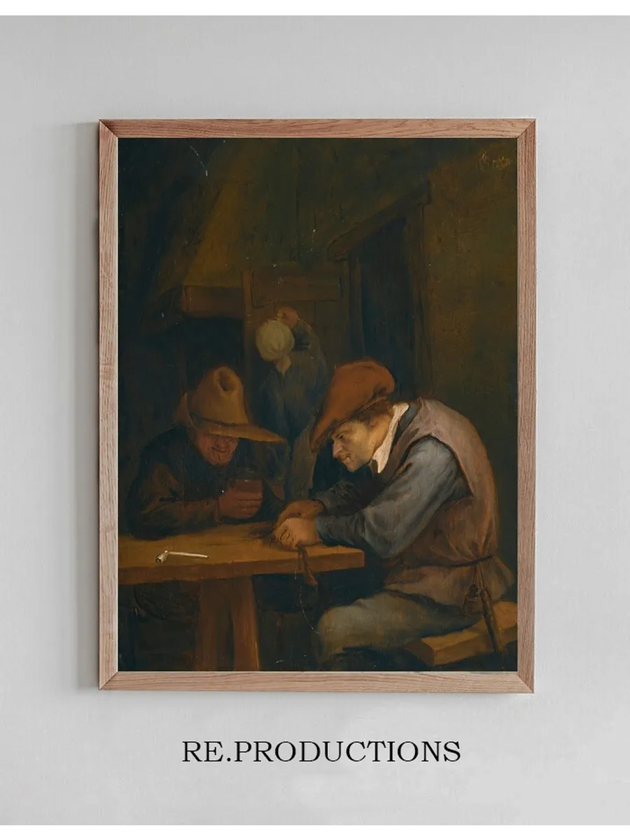 Peasants Drinking and Cutting Tobacco in an Inn