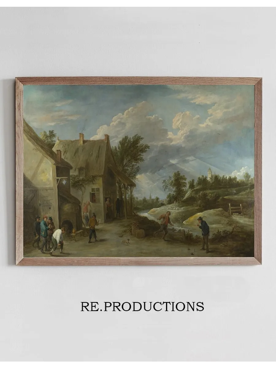 Peasants Playing Bowls Outside a Village Inn