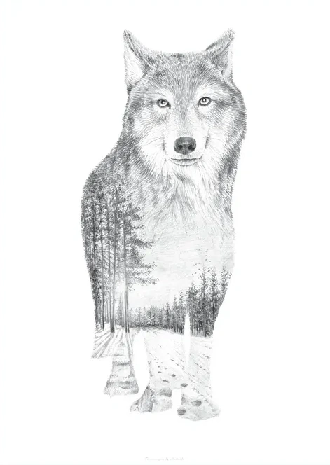 Pencil Wolf