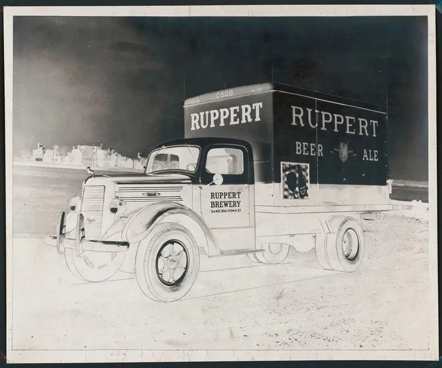 Perspective Drawing of Painted Design of Mack Delivery Truck Ruppert Beer Ale