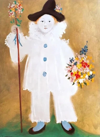 Petit Pierrot Avec Fleurs