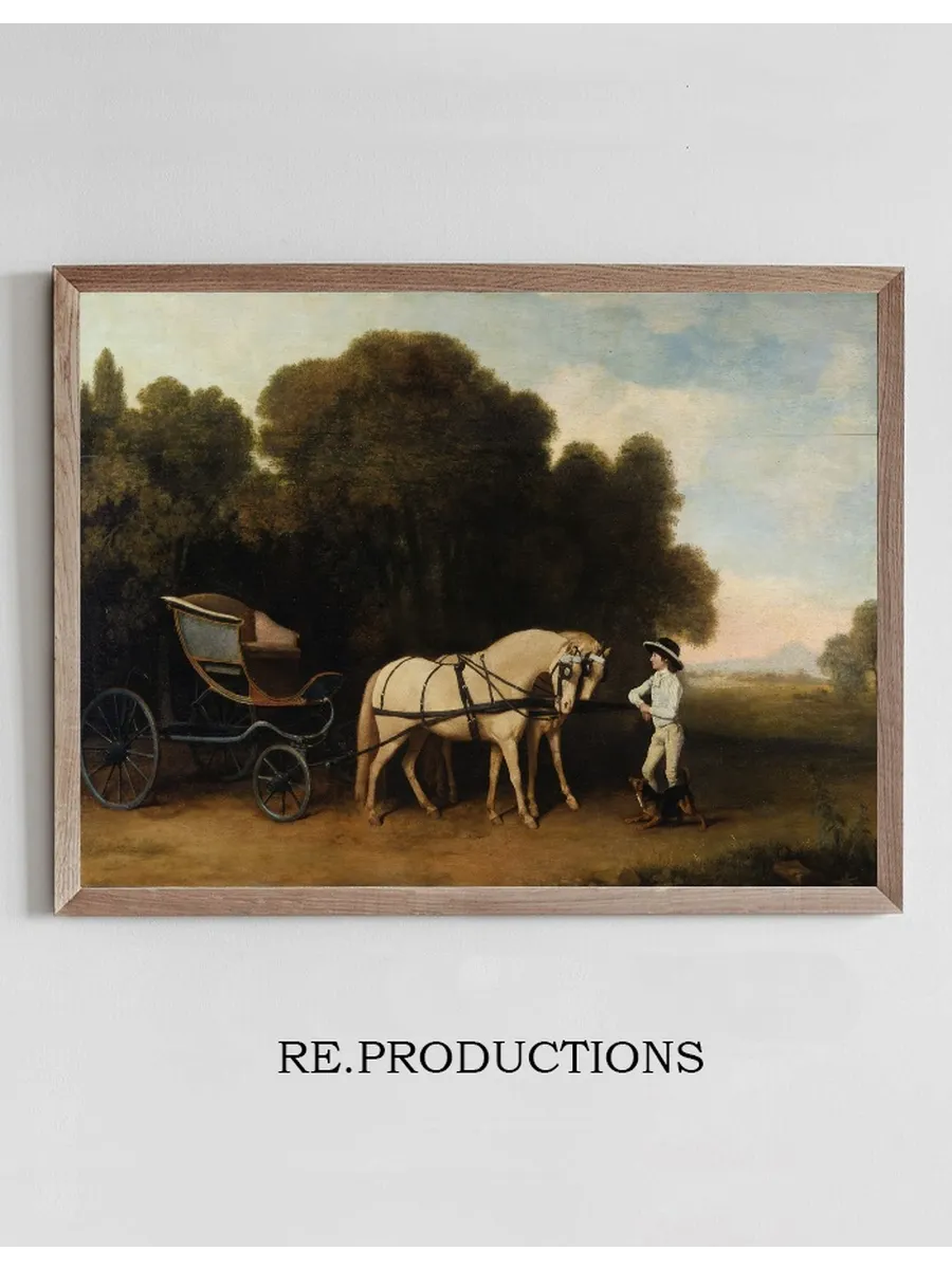 Phaeton with a Pair of Cream Ponies and a Stable - Lad