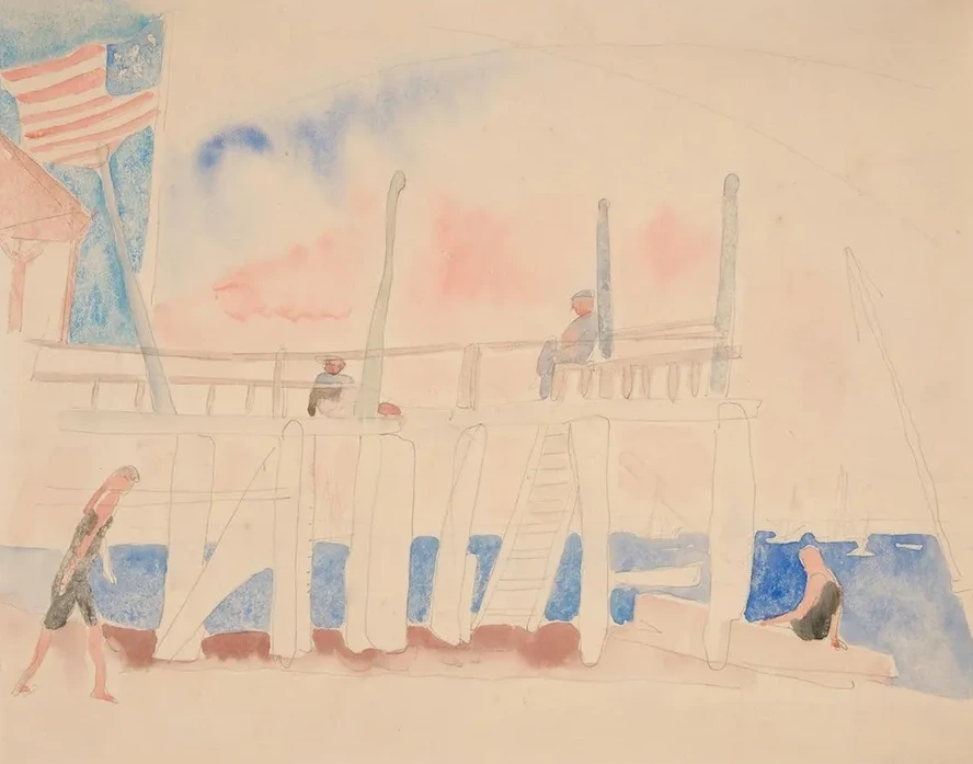 Pier With FourFigures