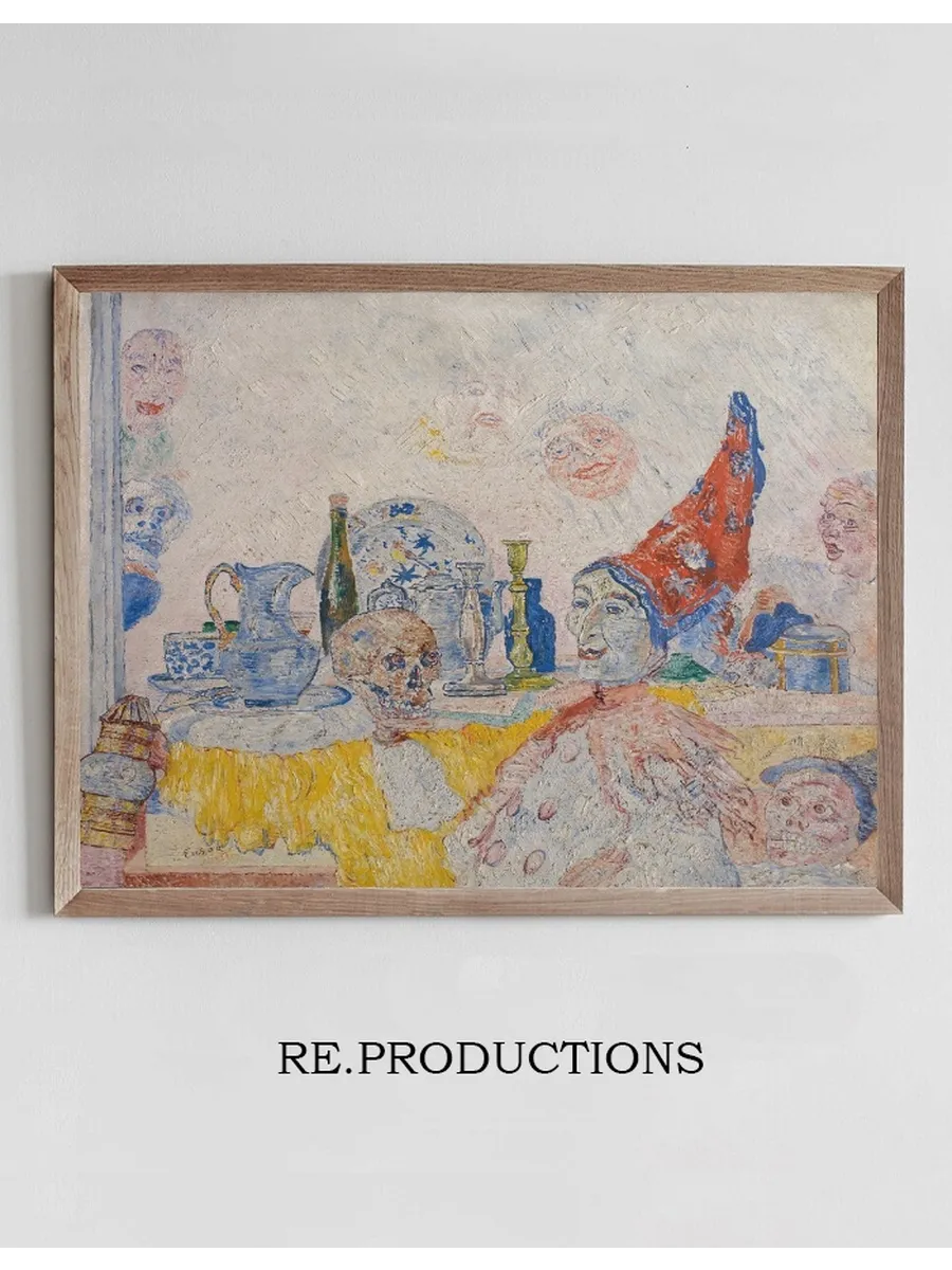 Pierrot and Skeleton in a Yellow Robe