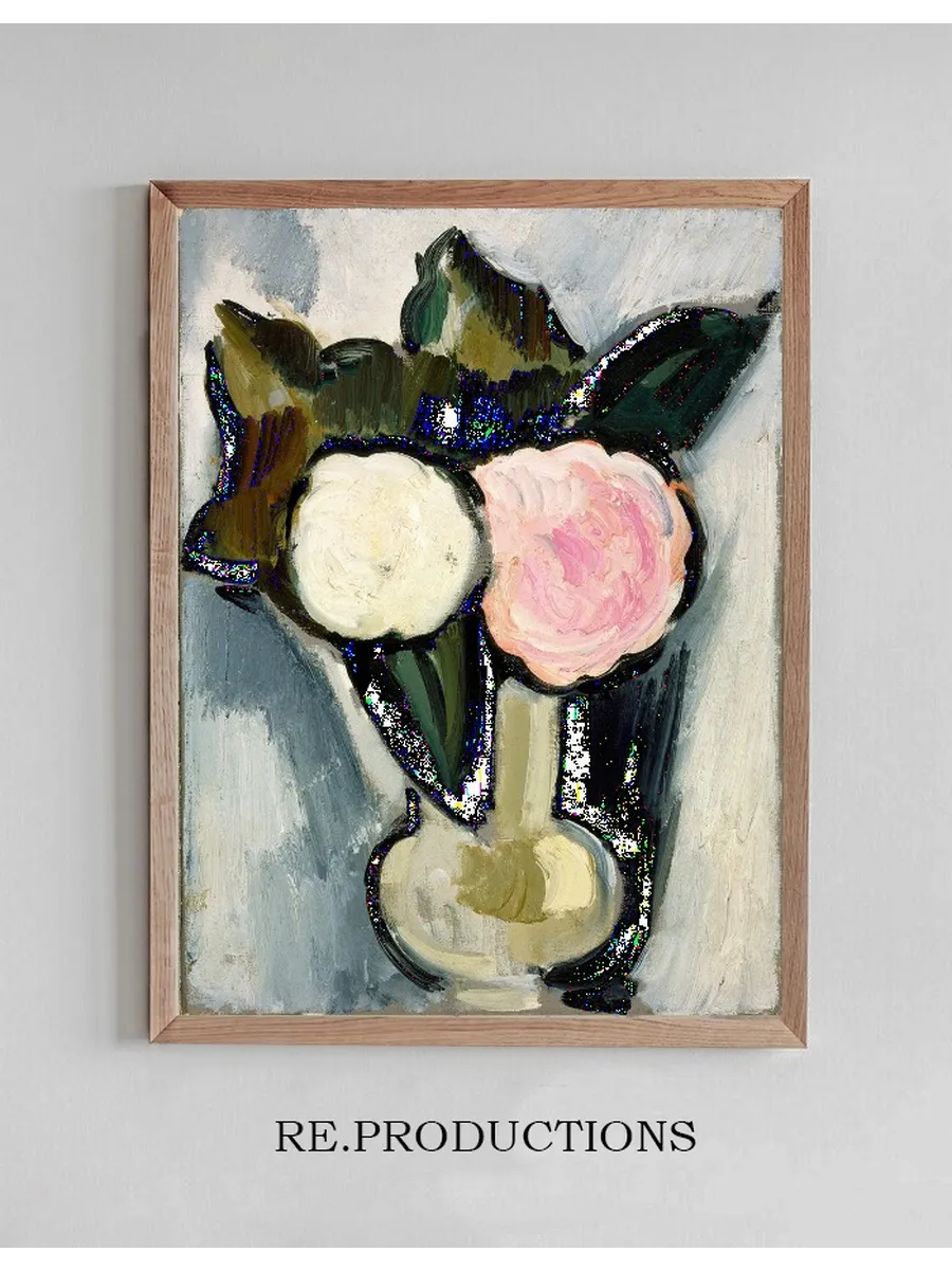 Pink and White Flowers in a Vase