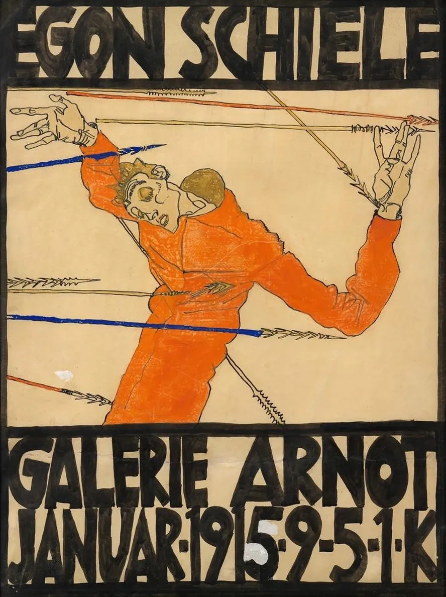 Plakat Der Schiele - Ausstellung in Der Galerie Arnot